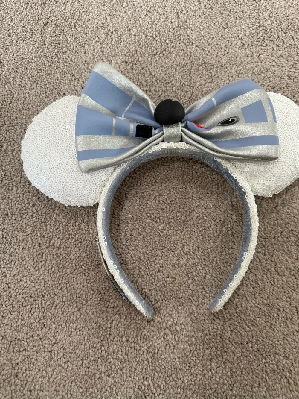 Star Wars White Sequin Headband with Silver Plaque
